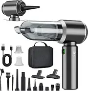 2-in-1 Handheld Vacuum Cleaner Battery, 18000 PA Handheld Vacuum Cleaner Wireless, Car Vacuum Cleaner Strong, 3-Speed 200,000 RPM Electric Dust Blower Compressed Air Spray for Car, Kitchen, PC, Sofa,