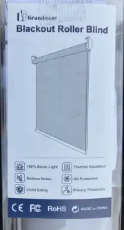 Grandekor 100% Blackout Roller Shades, Pull Down Shades 30x72,Grey