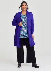 Plus Size Women's Endeavour Natural Cardigan Size 12 in Purple, Viscose - Taking Shape