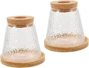 Abaodam 2Pcs Hydroponic Glass Plant Propagation Jars with Stand Lid Elegant Vases for Home Wedding Centerpieces and Plant Cuttings Growing Boho Style