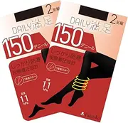 fukuske(福助) Fukusuke 790Q1072 Women's Daily Satisfaction, Amazon Limited Set, 4 Pairs Set (2 Pairs x 2), Plain, 150 Denier, Compression Tights, Cheering for Life, Bargain, Pantyhose, Toe Through, Ankle 11hPa,