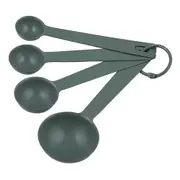 4pc Ladelle Essentials Metal Measuring Spoons Kitchen Baking Utensil Set Sage