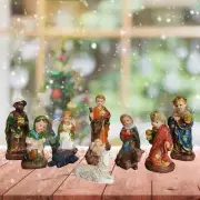 11Pcs Nativity Figures Statue Set Jesus Manger Ornament for Home Party