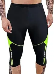 [FEOYA] Men's Jammers Long Swimming Trunks Beach Surfing Fitness Training Swimming Trunks Compression Jammer for Men and Boys Tight Fitting Swimsuit Swimming Jammer, Fluorescent Green, X-Large