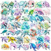 Stickers for Sea Turtle Water Bottle|50 PCS Tortoise Vinyl Waterproof Sticker for Water Bottle Laptop Skateboard Phone Car Decals Gifts for Kids Teens Adults for Party Favors Supplies Decor