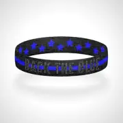 Reversible Thin Blue Line Back the Blue Police Appreciation Wristband Bracelet