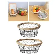 Iron Wire Woven Basket Decorate Storage Container for Pantry Cabinet Kitchen