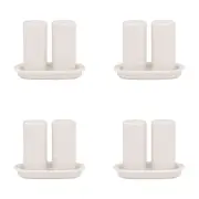 4PK Ecology Signature Porcelain Kitchen Salt & Pepper Serveware Set - White