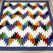 Handmade Rainbow Delectable Mountains Cotton Patchwork quilt top/topper 86x86"