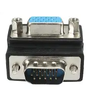 90 Degree Right Angle 15 Pin VGA SVGA Male to Female Converter Adapter