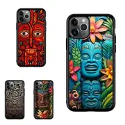 For iPhone 14 15 Pro X XS Max Plus Heavy Duty Case polynesian tikis