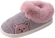 [Generic] Bedroom Slippers Men Memory Foam Ladies Home Cute Baotou Warm Cotton Slippers Winter Home Cotton Slippers Fashion Cute Printed Warm Slippers Casual Home Shoes Mens House Shoes Size 8 (Purple-A, 40-41)