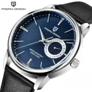 40MM PAGANI DESIGN 1654 Men's Quartz Pilot Watch Leather 30M Waterproof NEW