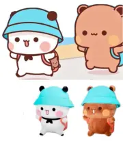 36cm Bubu & Dudu Cartoon Panda & Bear Plush Stuffed Toy Women Kids Gift New 2023