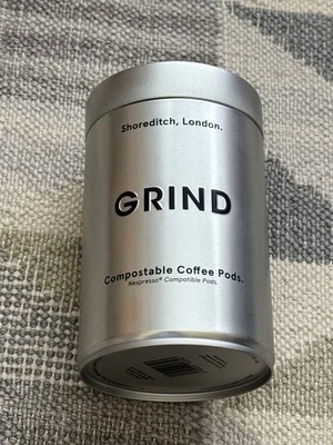 GRIND Coffee - Silver Storage Tin + decaf Nespresso-compatible pods