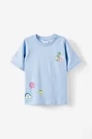 [Cotton On Kids] Cotton On Kids - Mickey Mouse Drop Shoulder Short Sleeve Tee - Lcn dis mickey & friends stickers/dawn blue 4 LCN DIS MICKEY & FRIENDS STICKERS/DAWN BLUE