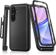 Mobile Phone Case for Samsung Galaxy A15 5G Case with Screen Protector [with Belt Clip] Protective Case Galaxy A15 Armour Case 360 Shockproof Mobile Phone Case with Stand & Belt Clip for Samsung
