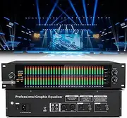 31-Band Stereo Graphic EQ, Professional 2-Channel Graphic Digital Equalizer with LED Light Display 10 Preset Effects & Automatic Noise Reduction Low/Mid/Treble Independent Adjustment for Recording