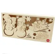 Pre-Lit Wood Decor DIY Season's Greetings Snowmen Penguin Christmas
