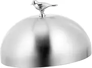 COLLBATH Rapeseed Hood Block Food Cooking Pan Lid Splatter Oil Flat Top Protector Lid for Pan Cover Steaks Stainless Steel Silver