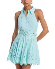 Hemant and Nandita Eyelet Buckle Belt Mini Dress