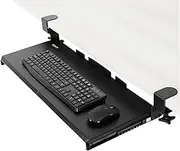 VIVO Large Keyboard Tray Under Desk Pull Out with Extra Sturdy C Clamp Mount System, 69cm (84cm Including Clamps) x 28cm Slide-Out Platform Computer Drawer for Typing, Black, MOUNT-KB05E