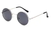 Sunglasses John Lennon Round Hippie Sytle Retro Silver Spring Hinge Frame UV100%