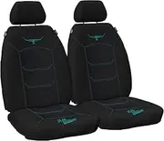 Sperling RM Williams RMW Longhorns Jacquard Black Aqua Universal Front Car Seat Covers