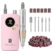 MelodySusie Portable Nail Drill 30000 RPM,Professional Rechargeable Electric Nail File,SC320F Cordless Nail E File for Acrylic Nails Gel Polishing Removing,Efile Nail Kit for Manicure Salon Home,Pink