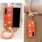 Colorful 3D Flowers Case Luxury Beads Bracelet Chain For Samsung Z Fold6/5/4/3/2