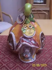Blue Sky Thanksgiving Fall Autumn Pumpkin Pie Cottage Tea Light Candle House New