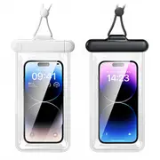 2Pcs Waterproof Phone Case Transparent Soft Cellphone Swimming Protective Case