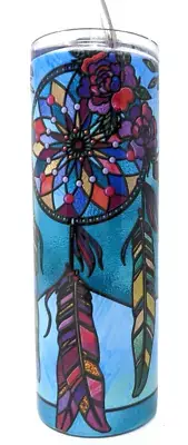 Custom Made 20oz Skinny Tumbler W/ Straw double Wall Sublimated Dreamcatcher