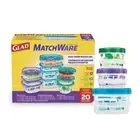 GladWare Multicolor Food Storage Container 20 Count Microwave Dishwasher Safe