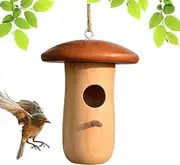 Hummingbird Houses for Nesting - Bird Nesting Station - Wooden Mushroom Cottage Animal Shelter Garden Hut for Outdoor Yard Tree Balcony Patio Courtyard
