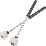 MUELODSIC 2pcs Felt Drum Mallets with Stainless Steel Handles Comfortable Percussion Sticks for Adult Drummers for Snare Bass and Ethereal Drums