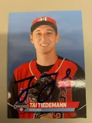 Tai Tiedemann 2019 Signed Hickory Crawdads Team Card
