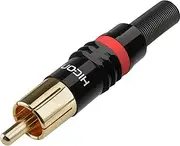 Hicon RCA Connector Plug, Straight Number of Poles: 2 Black, red 1 Piece