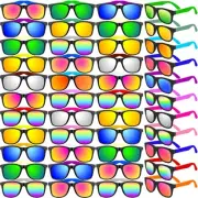 64 Pcs Adult Kids Sunglasses Bulk with UV Protection, Neon 80s Retro Plastic ...