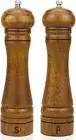 Wood Salt and Pepper Mill Set, Pepper Grinders, Salt Shakers with Adjustable Cer