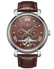 SAMUEL JOSEPH Limited Edition Mocha & Silver Automatic Skeleton Men's Watch