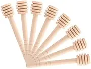 50Pcs/Set Household Wooden Portable Mini Jam Honey Dipper Jar Dispensing Collecting Stirring Rod Stick Mino Dispense Drizzle Honey (10CM)