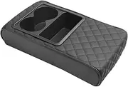 Car Console Covers | Waterproof PU Leather Armrest Box Mat with Cup Holder | Multifunctional Armrest Box Pad, Elevated Car Interior Accessories for Auto, Vehicle, Truck, RV