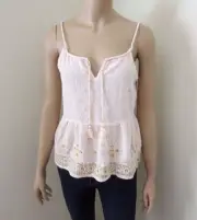 NWT Abercrombie Womens Peasant Top Size Medium Embroidered Shirt Blouse Shine