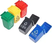 MINAOLULUS 5pcs Miniature Garbage Bin Realistic Mini Trash Can for Outdoor Scenes for Dollhouse Decorations and Tiny Landscape Waste Management