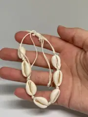 White Shell Braided Anklet
