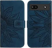 Cover Compatible with Google Pixel 6a 5G,Compatible with Google Pixel 6a 5G Flip Stand Card Slot Magnetic Closure Phone Case Blue
