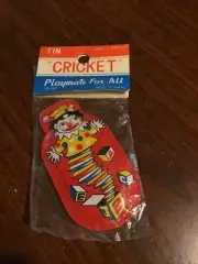 Vintage AIGAMI playmate for All Tin cricket Toy clown googly eyes Made In Japan