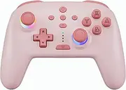 Switch Controllers, Wireless Switch Pro Controller Compatible with Switch/Switch Lite/Switch OLED, Programming Pro Controller Support Motion Control, Vibration, Wake-up, Turbo, Screenshot (Pink)