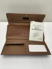 Travelsmith Trusty Tri-Fold Wallet Pacsafe Technology NWT RFID Safe Brown